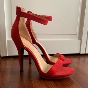 Red Ankle Strap Heel